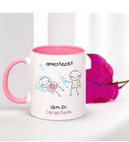 BK Gift Kişiye Özel Mesleki Anestezist Pembe Kupa Bardak
