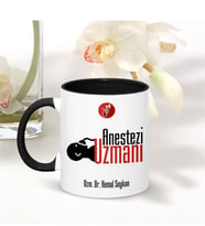 BK Gift Kişiye Özel Mesleki Anestezi Uzmanı Siyah Kupa Bardak