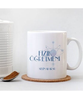 BK Gift Kişiye Özel Mesleki Fizik Öğretmeni Beyaz Kupa Bardak - 001