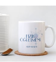 BK Gift Kişiye Özel Mesleki Fizik Öğretmeni Beyaz Kupa Bardak - 001