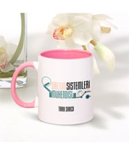 BK Gift Kişiye Özel Mesleki Üretim Sistemleri Mühendisi Pembe Kupa Bardak