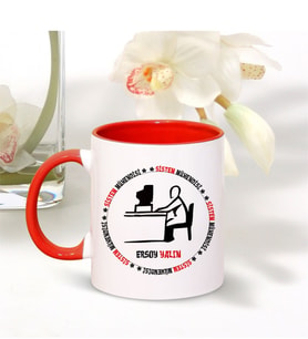 BK Gift Kişiye Özel Mesleki Sistem Mühendisi Kırmızı Kupa Bardak - 001