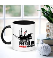 BK Gift Kişiye Özel Mesleki Petrol Ve Doğalgaz Mühendisi Siyah Kupa Bardak