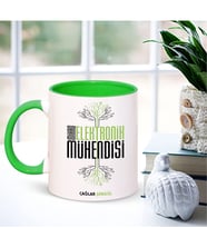 BK Gift Kişiye Özel Mesleki Mikroelektronik Mühendisi Yeşil Kupa Bardak - 002