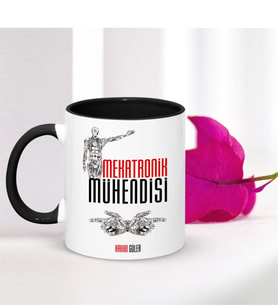 BK Gift Kişiye Özel Mesleki Mekatronik Mühendisi Siyah Kupa Bardak