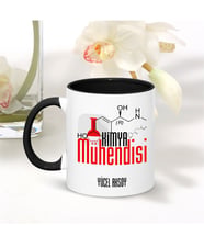BK Gift Kişiye Özel Mesleki Kimya Mühendisi Siyah Kupa Bardak - 002