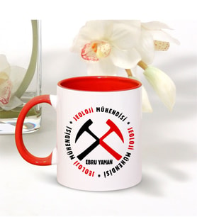 BK Gift Kişiye Özel Mesleki Jeoloji Mühendisi Kırmızı Kupa Bardak - 002
