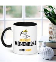 BK Gift Kişiye Özel Mesleki Jeoloji Mühendisi Siyah Kupa Bardak - 001