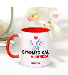 BK Gift Kişiye Özel Mesleki Biyomedikal Mühendisi Kırmızı Kupa Bardak