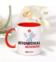BK Gift Kişiye Özel Mesleki Biyomedikal Mühendisi Kırmızı Kupa Bardak