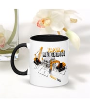 BK Gift Kişiye Özel Mesleki Yapım Mühendisi Siyah Kupa Bardak - 001