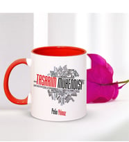 BK Gift Kişiye Özel Mesleki Tasarım Mühendisi Kırmızı Kupa Bardak - 001