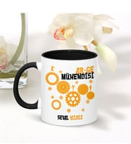 BK Gift Kişiye Özel Mesleki Ar-Ge Mühendisi Siyah Kupa Bardak - 002