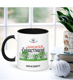 BK Gift Kişiye Özel Mesleki Bahçecilik Öğretmeni Siyah Kupa Bardak - 001
