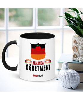 BK Gift Kişiye Özel Mesleki Almanca Öğretmeni Siyah Kupa Bardak