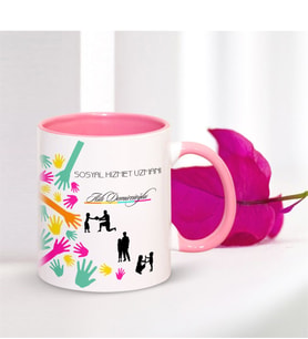 BK Gift Kişiye Özel Mesleki Sosyal Hizmet Uzmanı Pembe Kupa Bardak