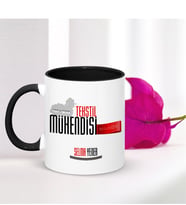 BK Gift Kişiye Özel Mesleki Tekstil Mühendisi Siyah Kupa Bardak - 003