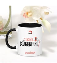 BK Gift Kişiye Özel Mesleki Tekstil Mühendisi Siyah Kupa Bardak - 002