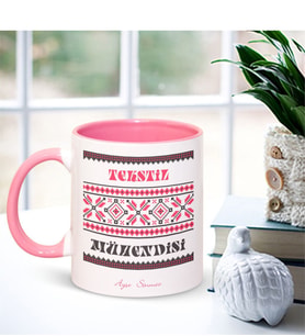 BK Gift Kişiye Özel Mesleki Tekstil Mühendisi Pembe Kupa Bardak - 001