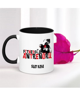 BK Gift Kişiye Özel Mesleki Fitness Antrenörü Siyah Kupa Bardak - 002