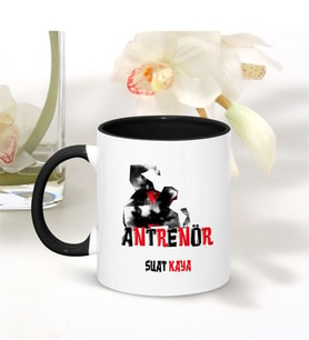 BK Gift Kişiye Özel Mesleki Antrenör Siyah Kupa Bardak - 004