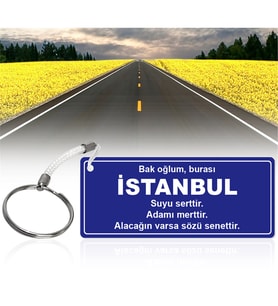 BK Gift Ahşap Yol Tabela Anahtarlık (İstanbul)