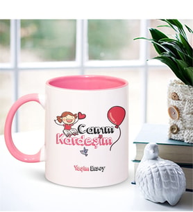 BK Gift Kişiye Özel Canım Kardeşim Pembe Kupa Bardak