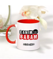 BK Gift Kişiye Özel Canım Babam Kırmızı Kupa Bardak - 001