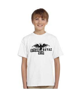 BK Gift Siyah-Beyaz Temalı Çocuk Tişört-8