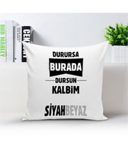 BK Gift Kişiye Özel Yastık  (Siyah Beyaz Temalı) 004