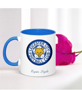 BK Gift Kişiye Özel Leicester City Mavi Kupa Bardak - 003