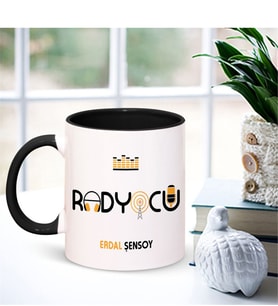 BK Gift Kişiye Özel Mesleki Radyocu Siyah Kupa Bardak