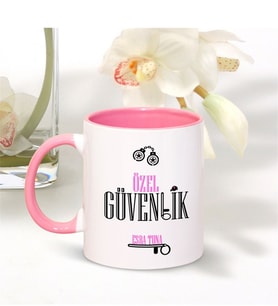 BK Gift Kişiye Özel Mesleki Özel Güvenlik Pembe Kupa Bardak