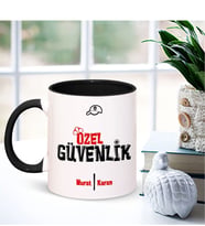 BK Gift Kişiye Özel Mesleki Özel Güvenlik Siyah Kupa Bardak
