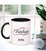 BK Gift Kişiye Özel Mesleki Başkan Siyah Kupa Bardak - 001