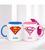 BK Gift Kişiye Özel İkili Superteam Renkli Kupa Bardak