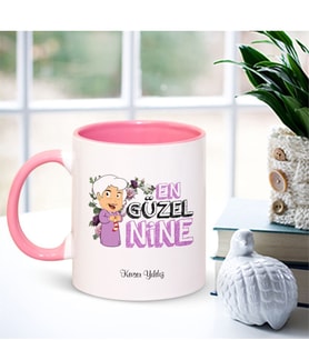 BK Gift Kişiye Özel En Güzel Nine Pembe Kupa Bardak