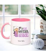 BK Gift Kişiye Özel En Güzel Nine Pembe Kupa Bardak