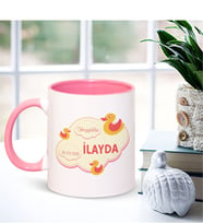 BK Gift Kişiye Özel Kız Bebek Pembe Kupa Bardak - 001