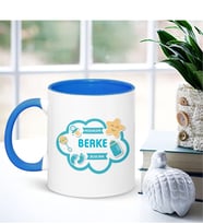BK Gift Kişiye Özel Erkek Bebek Mavi Kupa Bardak - 002
