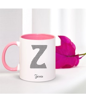 BK Gift Kişiye Özel Z Harfi İsimli Pembe Kupa Bardak