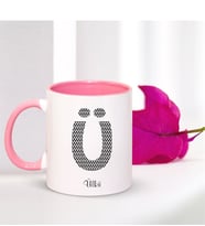 BK Gift Kişiye Özel Ü Harfi İsimli Pembe Kupa Bardak