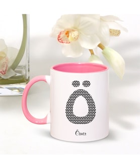 BK Gift Kişiye Özel Ö Harfi İsimli Pembe Kupa Bardak