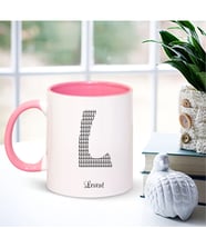 BK Gift Kişiye Özel L Harfi İsimli Pembe Kupa Bardak