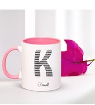 BK Gift Kişiye Özel K Harfi İsimli Pembe Kupa Bardak