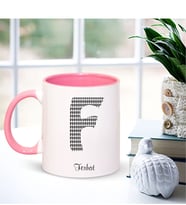 BK Gift Kişiye Özel F Harfi İsimli Pembe Kupa Bardak