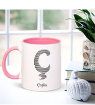 BK Gift Kişiye Özel Ç Harfi İsimli Pembe Kupa Bardak