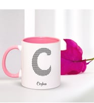 BK Gift Kişiye Özel C Harfi İsimli Pembe Kupa Bardak