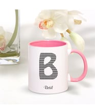 BK Gift Kişiye Özel B Harfi İsimli Pembe Kupa Bardak