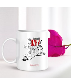 BK Gift Kişiye Özel Mesleki Uzay Mühendisi Beyaz Kupa Bardak - 001